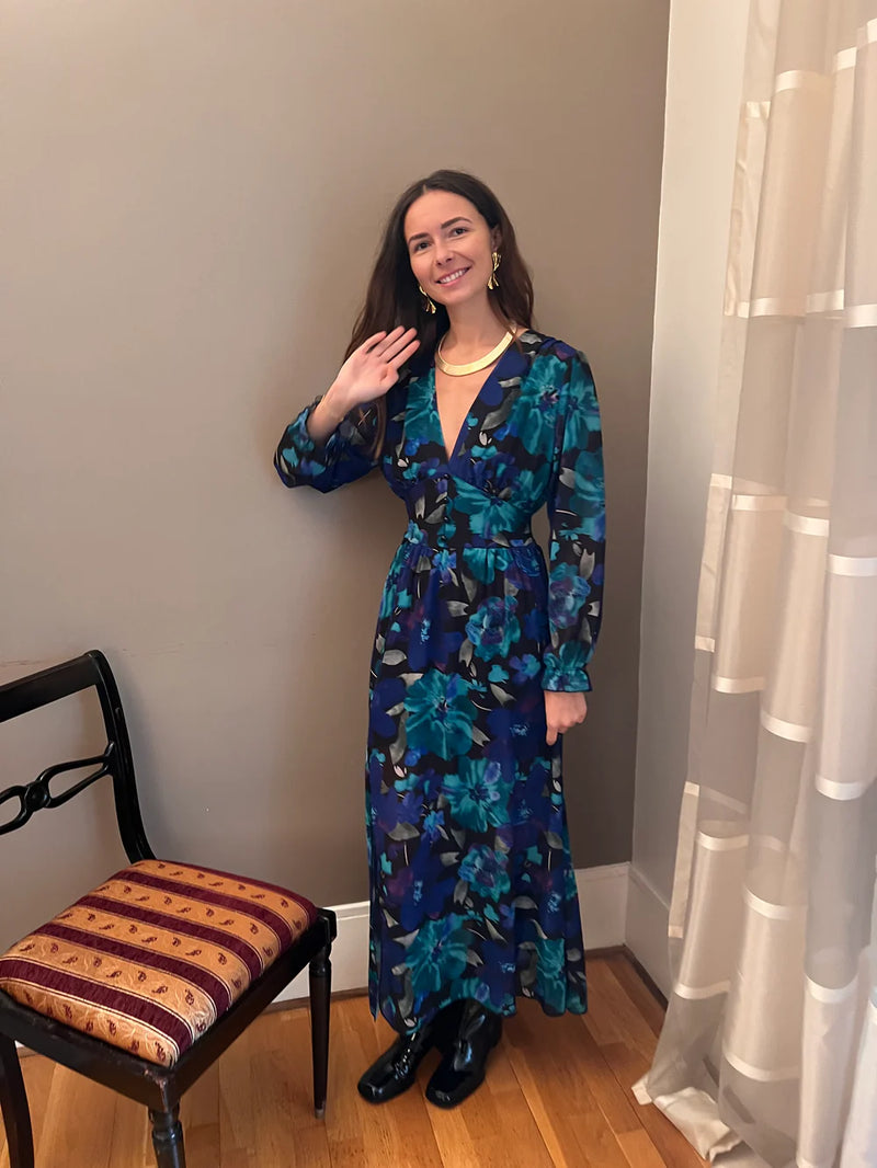 Robe Ania imprimé bleu